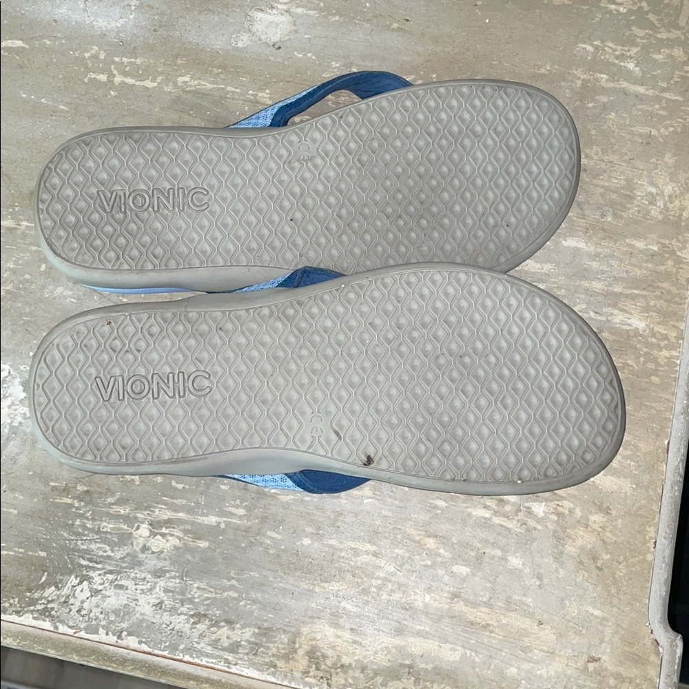 Vionic Blue and Light Blue Flip-Flops - Picture 5 of 6